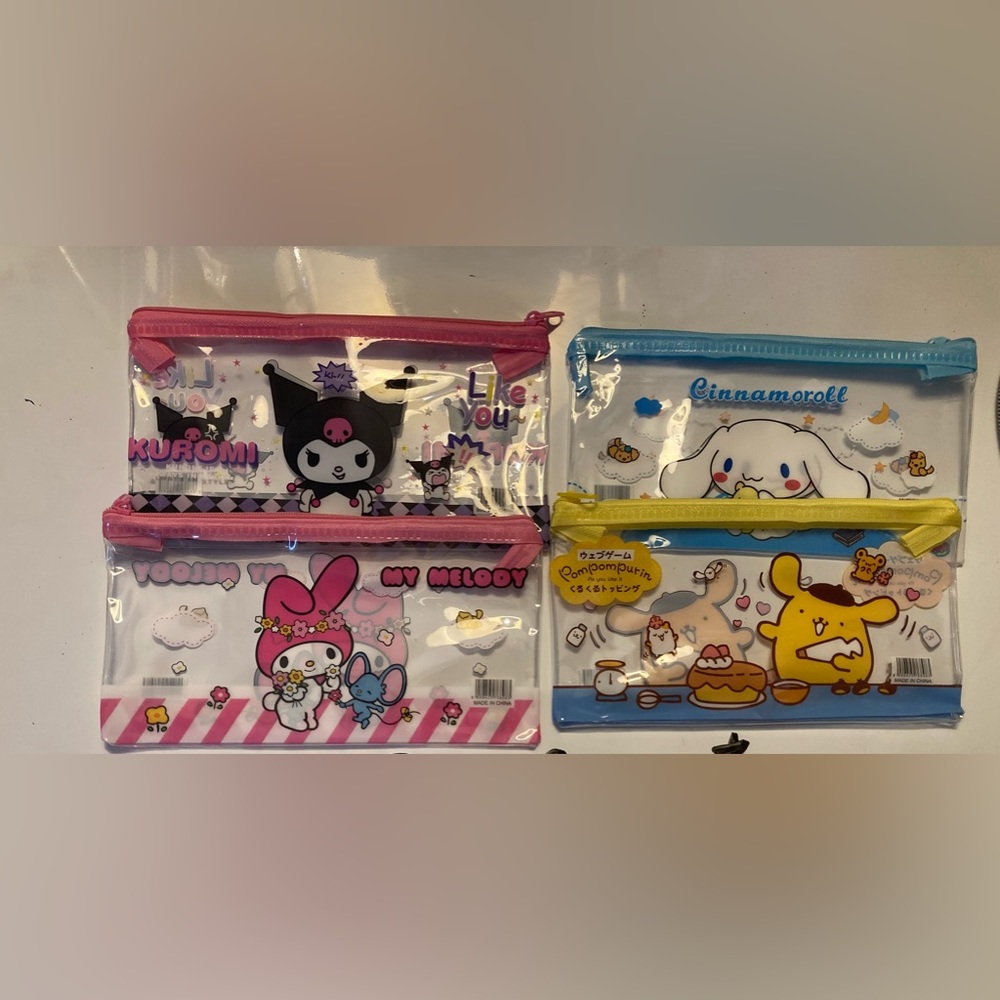 4pcs Sanrio & Friends Pencil/Money Pouches